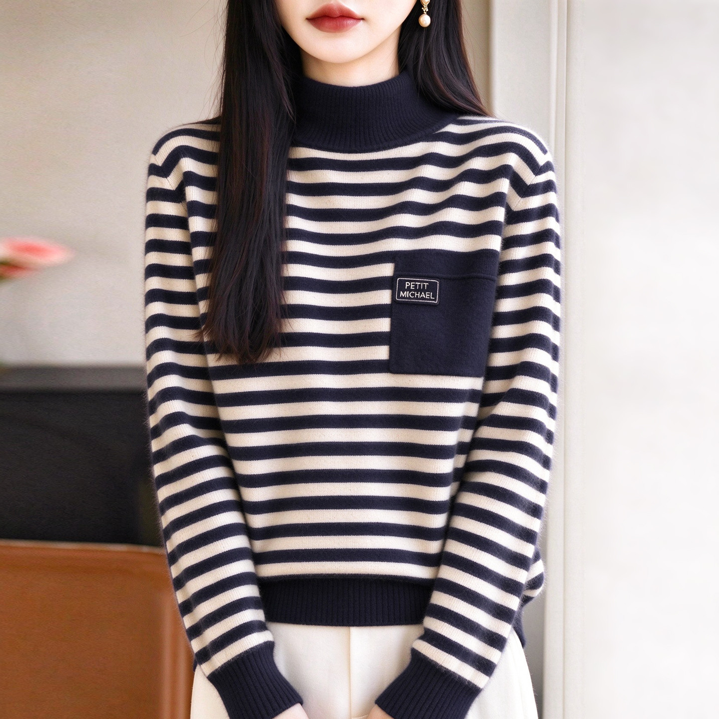 秋冬加厚毛衣女士20263新款半高领内搭针织打底衫宽松休闲上衣