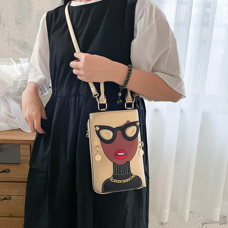 345g Weight Cotton Lining Material Sewing Thread Fashion Element Zipper Closure Type Single Shoulder Strap Strap Type Crossbody Bag Bags Type Casual, Shopping Occasion Pu Leather Material Human Pattern All Seasons Season Women's Gender Streetwear Style Square Shape Medium Size Women's Medium Pu Leather Human Streetwear Sewing Thread Square Zipper Crossbody Bag 120