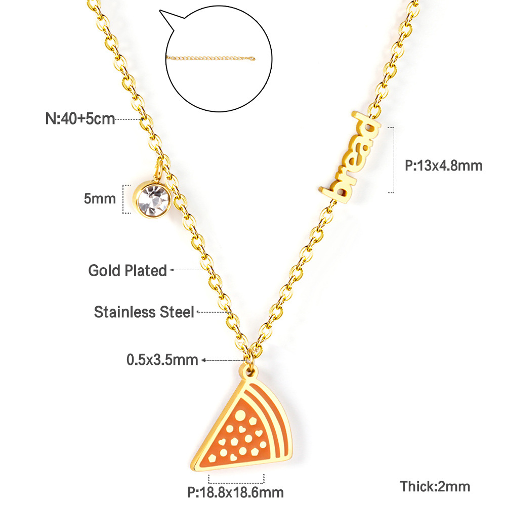 Pastoral Pumpkin Car Watermelon Stainless Steel Chain Pendant Necklace