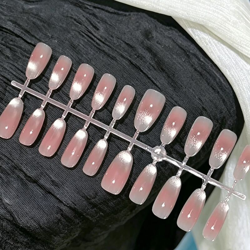 【Jiaolong】Nude Pink Blush Cat-Eye Nail Polish, New Medium-Length Style, Gentle and Complexion-Enhancing, High-End Nail Art
