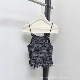 深圳南油货～顶版本CH家 25早秋新款 纯色简约圆领针织背心开衫