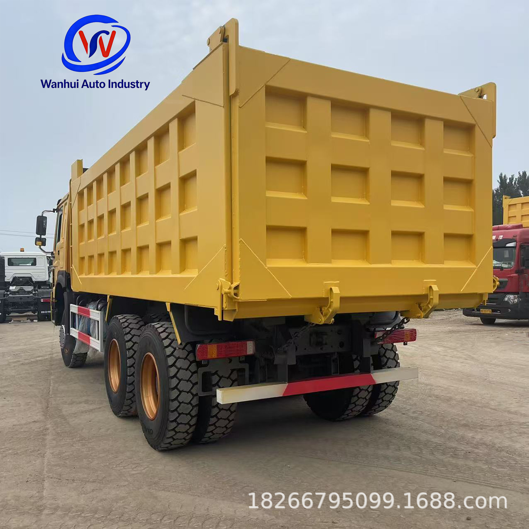 Cross-Border Manufacturer's In-Stock 90% New Howo Dump Truck, Self-Unloading Truck, African Self-Unloading Rear-Dump Transport Truck
