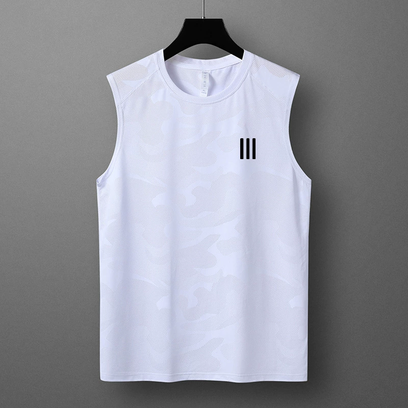 Летний тонкий без рукавов жилет со льдом футболка мужской спортивный открытый мяч