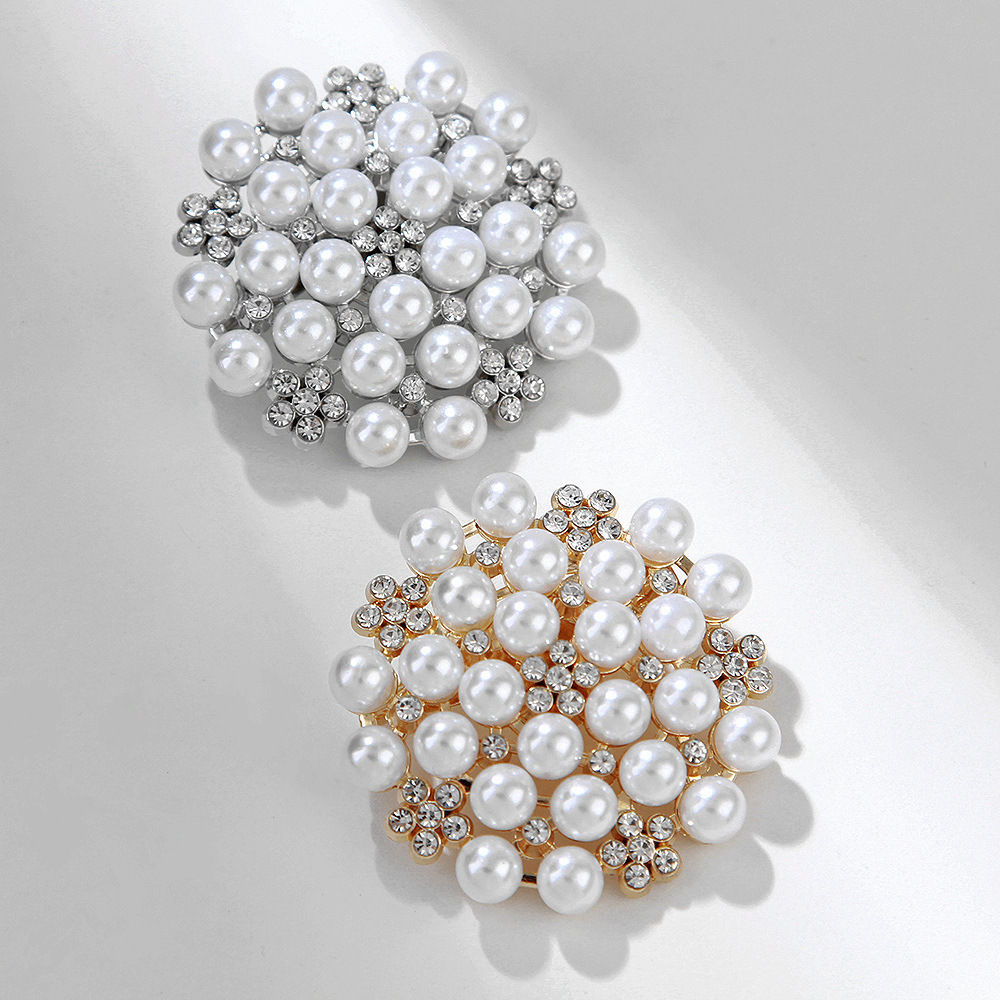 Koreaanse mode milieuvriendelijke legering vol strass parel camelia pin vrouwelijke corsage kleding accessoires sieraden_voghion.com