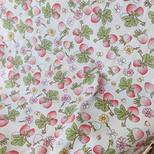 卡通小兔子草莓印花布料全棉床品面料婴幼儿抱被睡袋罩衣床品布料