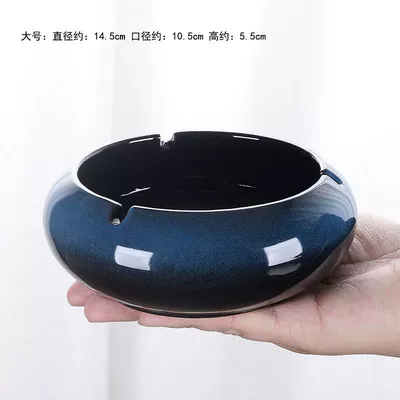 guesthouses, round shape, premium quality: Car ashtray - blue-kiln-glaze-large-size-2-pieces-safety-equipment