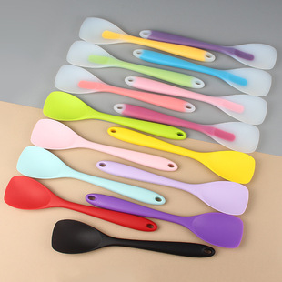 Factory in stock all-in-one silicone spatula salad mixing spoon silicone salad shovel duck tongue shovel flat head shovel