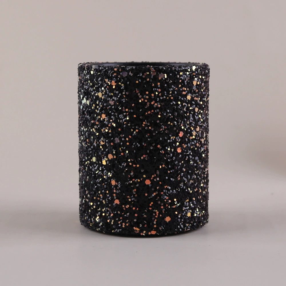 Makeup Brush Storage Cup, Sequin Exterior, Compact Cosmetic Organizer, 80 g