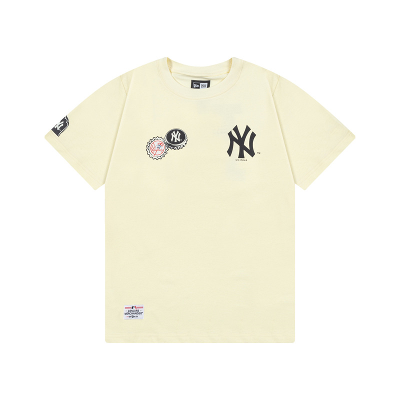 Cross-Border Export 25S Summer New Mlb/Ny New Men's and Women's Fashion Basic Round Neck Short-Sleeved T-Shirts for Men and Women Cross-Border Export 25S Summer New Mlb/Ny New Men's and Women's Fashion Basic Round Neck Short-Sleeved T-Shirts for Men and Women