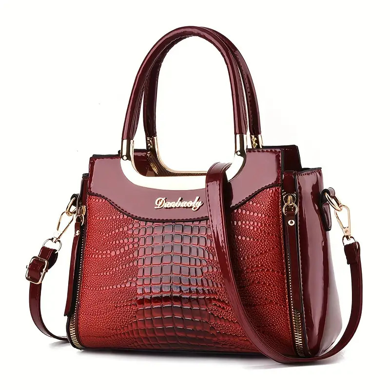 Bolsos bolsos Taizhou bolsos de mujer Platinum piel brillante patrón de cocodrilo bolsos de mujer textura transfronteriza todo-fósforo comercio exterior bags