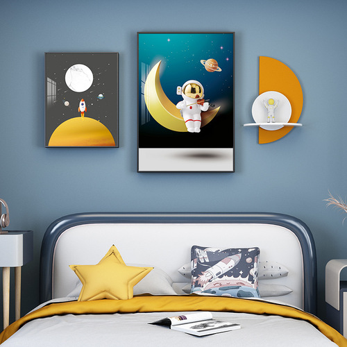 Children's room large decorative painting for boy and girl rooms, wall hanging, bedside background wall decoration, vertical bedroom painting