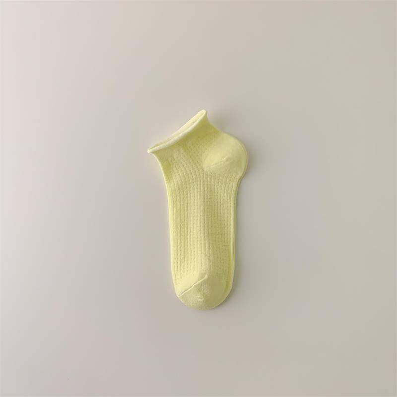 Calcetines cortos para mujer primavera y verano calcetines delgados de algodón ins moda japonesa JK estilo malla todo partido suelto rizado invisible barco calcetines para mujer