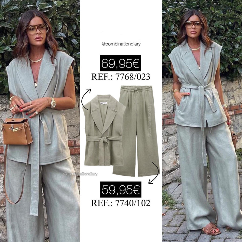 2023 European and American Style Summer Women's Clothing with Belt Linen Vest 7768023 Loose Casual Pure Linen Versatile 2023 European and American Style Summer Women's Clothing with Belt Linen Vest 7768023 Loose Casual Pure Linen Versatile