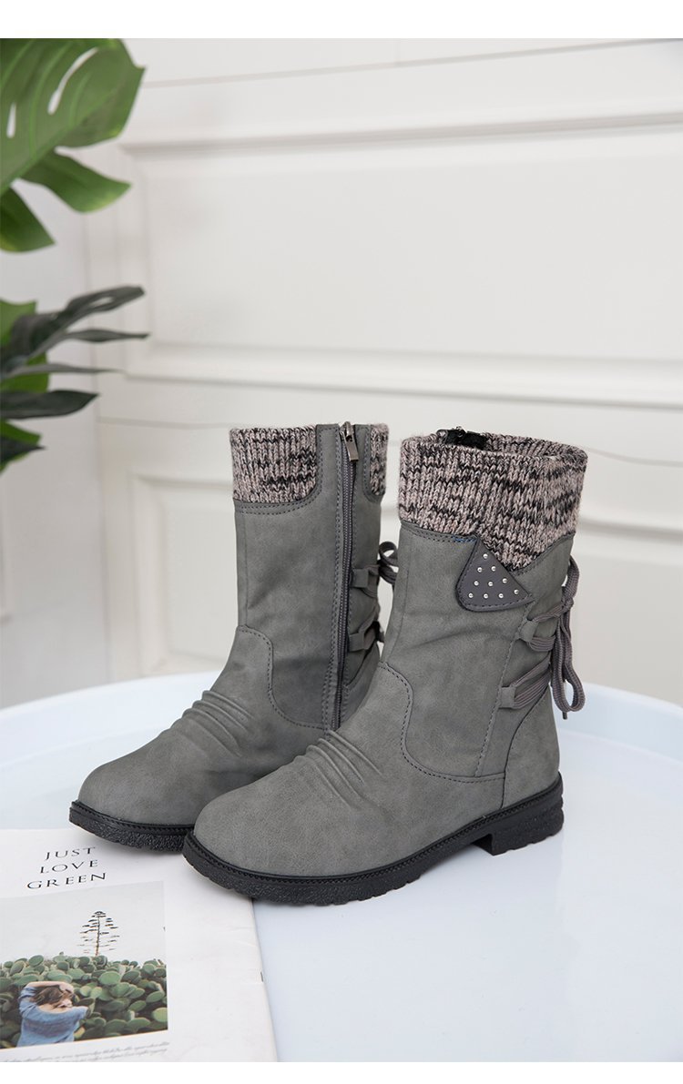 Large Size Short Boots Women Fashion Explosion Outer Boots Women Solid Color Low Heel Short Boots_voghion.com