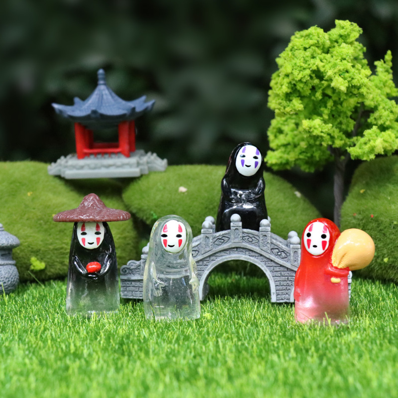 经典日漫卡通无脸鬼幽灵公仔万圣节盲盒玩偶桌面汽车装饰品小摆件|undefined
