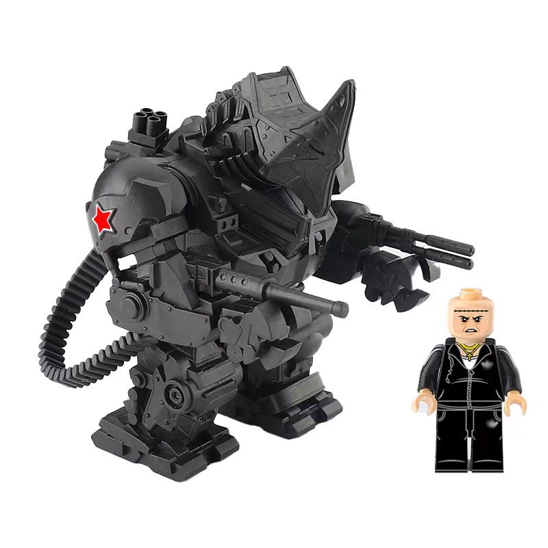 第三方黄金色版犀牛机甲OMC英雄人仔超凡反派蜘蛛拼装积木