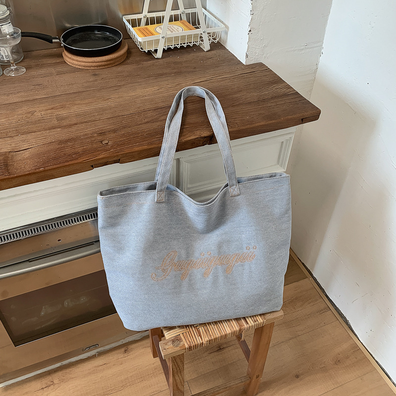 Bolsas de jeans de gran capacidad para mujeres 2026 verano nuevo estilo coreano bolsas de compras de moda viaje ocio bolsas de hombro