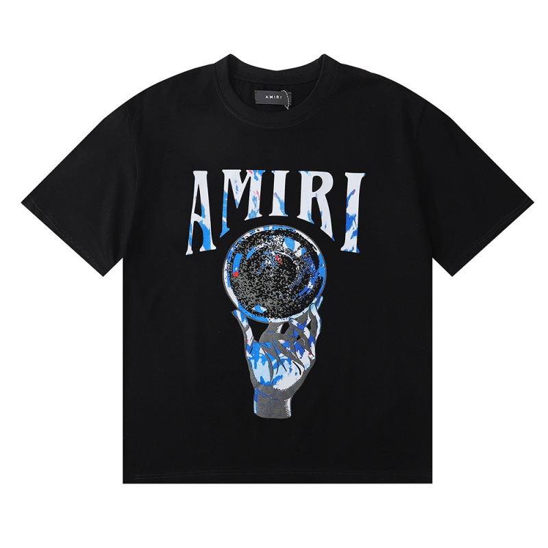 国境を越えた卸売り美潮AMIRI T-Shirt薔薇頭蓋頭プリント双糸純綿半袖tシャツ男女|undefined