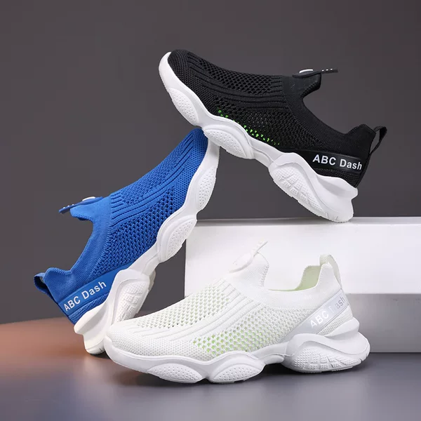 2505 Kidsren's Fly-Woven Mesh Shoes with Hollow Breathable Holes, Spring and Summer Low-Top Slip-On Shoes for Boys and Girls, Running Shoes