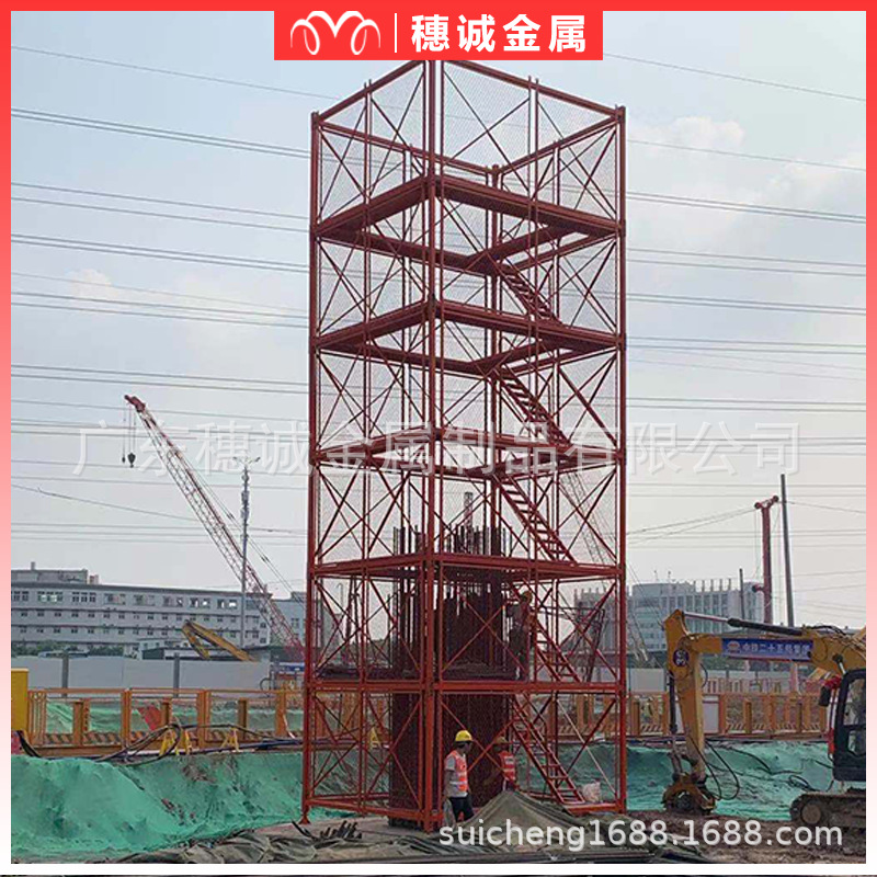 施工梯笼 安全梯笼 桥梁施工安全爬梯笼 钢结构安全梯笼支持定尺