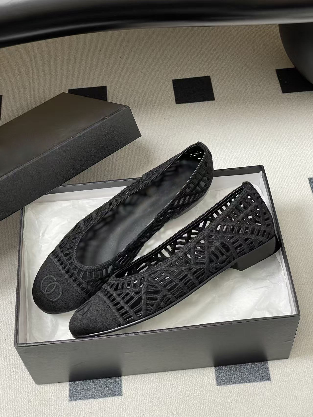 Quality Shoes -style Flat Bow Shallow-cut New Model Genuine Color-blocking Full Leather Elegant Ballet Shoes_vogvips.com