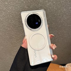 适用vivoxfold3手机壳xfold5新款超薄透明铰链内置磁吸中轴保护套