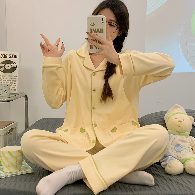 산후복 봄, 가을 산후 5월 6월 임산부 수유복 여름 얇은 산모 잠옷 대형 홈웨어 세트