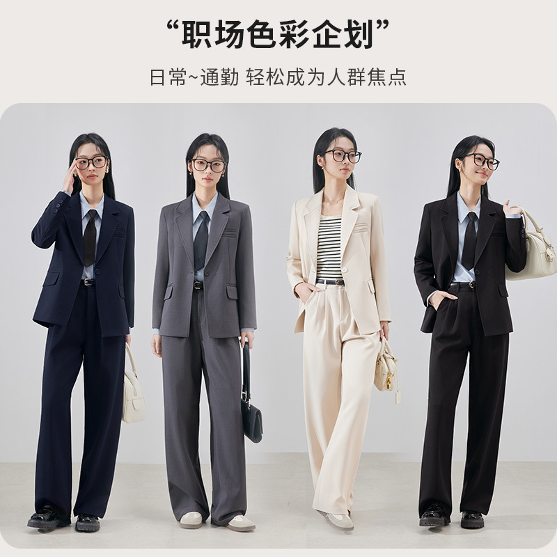 Gray Suit Suit for Women, High-End 2025 New Style, College Student Interview Formal Wear, Work Clothing Casual Suit Jacket, Autumn