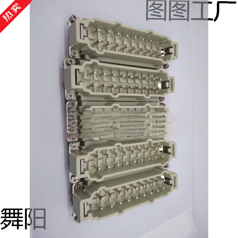 Heavy-Duty Rectangular Connector for Hot Runner Temperature Control Box, Mold Plug 18-Pin Male and Female Aviation Socket