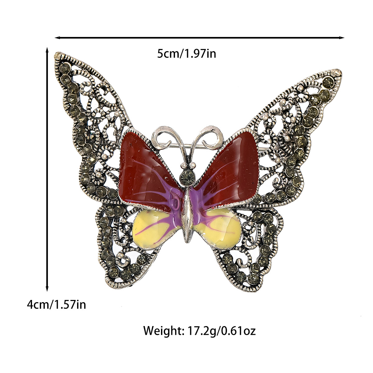 New Creative Enamel Butterfly Brooch Women's High Sense Niche Middle Ancient Light Luxury Drop Glaze Insect Corsage Accessories Pin