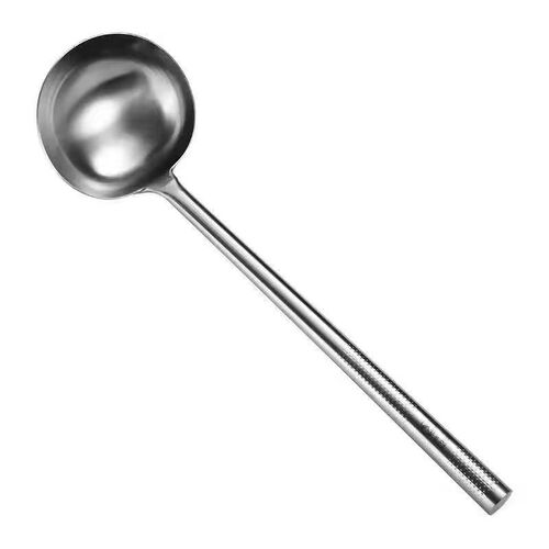Stainless steel pot spoon chef's frying spoon long wooden handle steel handle edible cooking spoon kitchen commercial large pot spoon