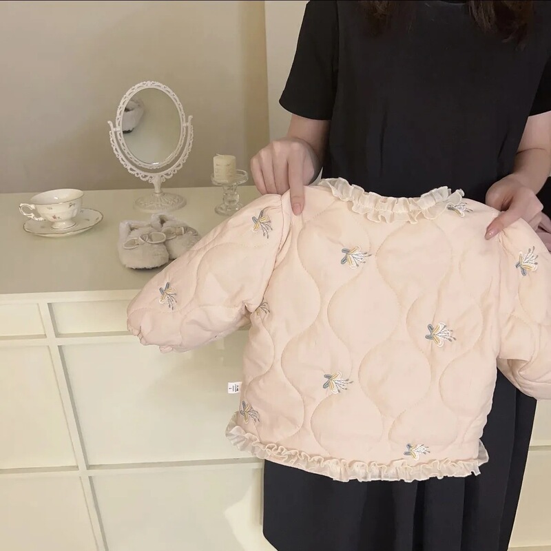女の子の綿服のコート秋冬服2024子供の綿入れの上着|undefined
