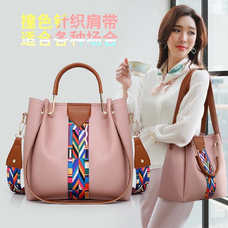 Bolso de tres piezas para mujeres, bolso para niños, bolso de hombro de gran capacidad, nuevo tipo de banda ancha, bolso de cubo, bolso de mano, bolso de hombro