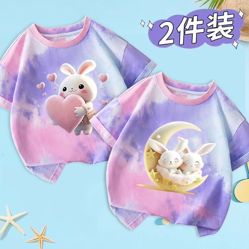 女童卡通T恤2023新款夏季女宝宝上衣薄款洋气时尚儿童短袖t恤潮款