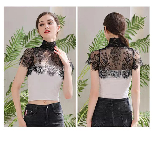 Fake collar for women, versatile fake collar for autumn and winter, multi-functional bottoming, decorative collar, high-grade pullover, lace high collar