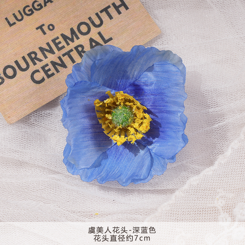 XC-양귀비 꽃 머리-다크 블루