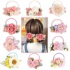 Children's brand cute fresh hair rope for princess, flowered, simple and elegant design