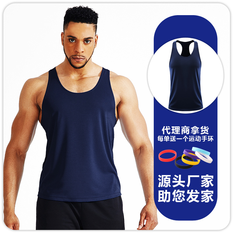 Chaleco de fitness entrenamiento muscular de los hombres sueltos en forma de I deportes delgados culturismo ropa casual chaleco sin mangas más Chaleco de tamaño