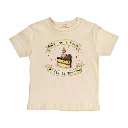 2024 Summer New Baby Toddler T-shirt Parent-child Set Mother's Wear Short-sleeve Cotton Clothes with Cake Pattern
