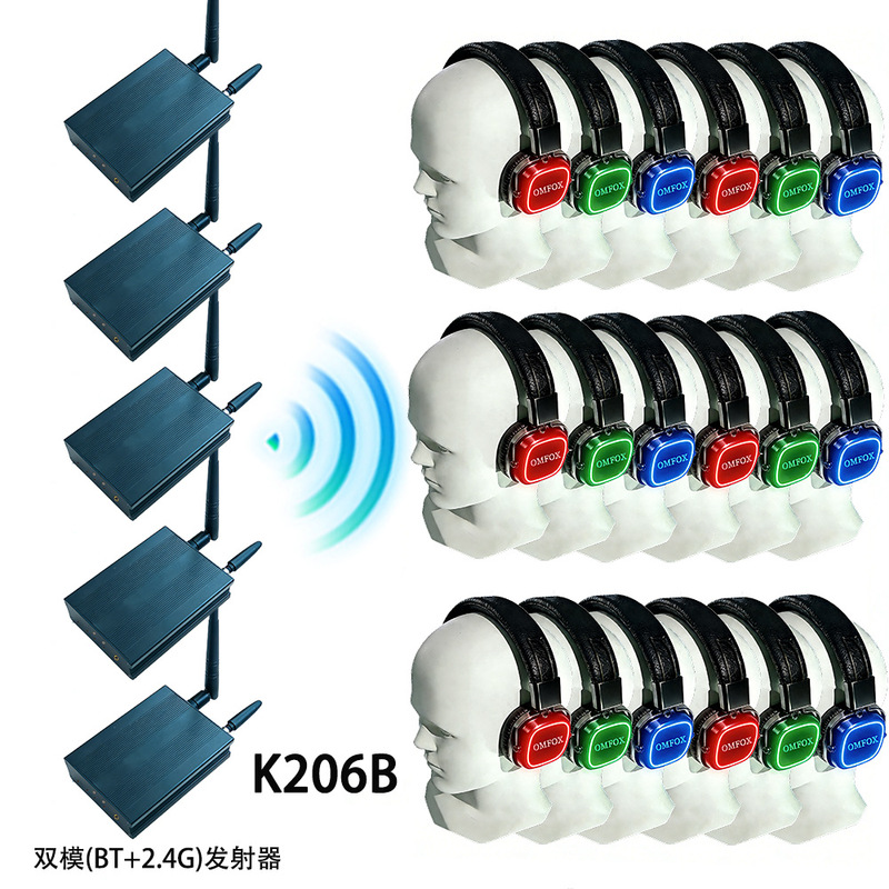 Cross-Border Exclusive Supply of Head-Mounted Dj Disco Headphones for Outdoor Team Activities, Tour Guides, One-To-Many Light-Emitting Noise-Canceling Headsets Cross-Border Exclusive Supply of Head-Mounted Dj Disco Headphones for Outdoor Team Activities, Tour Guides, One-To-Many Light-Emitting Noise-Canceling Headsets