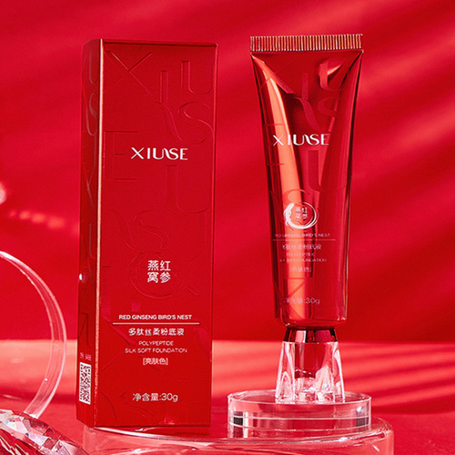 Xiuse Red Ginseng Bird's Nest Polypeptide Silk Soft Foundation Delicate Domestic Isolating Concealer Oil Control BB Cream Skin Care Wholesale