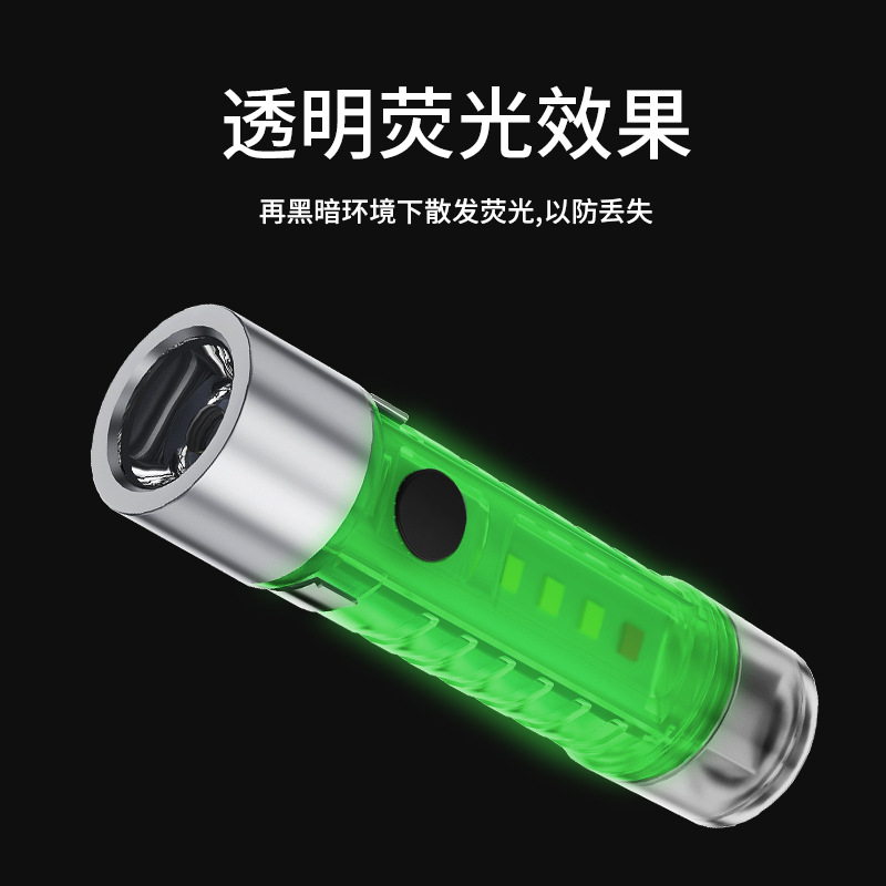 Transfronterizo nueva pequeña linterna multifuncional mini llavero luz al aire libre portátil sombrero clip luz fuente de luz de trabajo