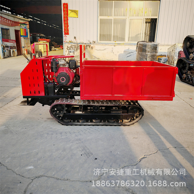 旋转托木架手扶履带车 小型1.5吨履带运输车 山地柴油毛竹运输车