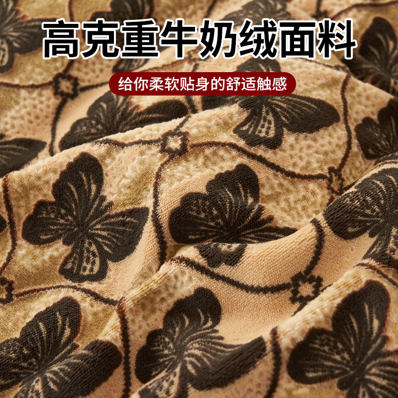 Espesado tallado de leche de lana de cuatro piezas conjunto 2025 nuevo coral lana de invierno sábanas de franela cubierta de cama