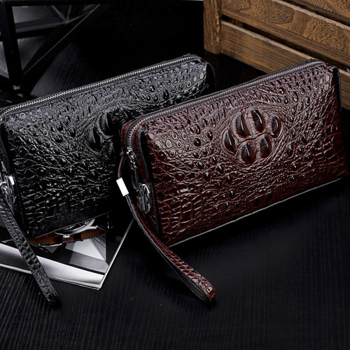 Password lock men's handbag anti-theft grab bag new crocodile pattern large capacity business casual fashion bag