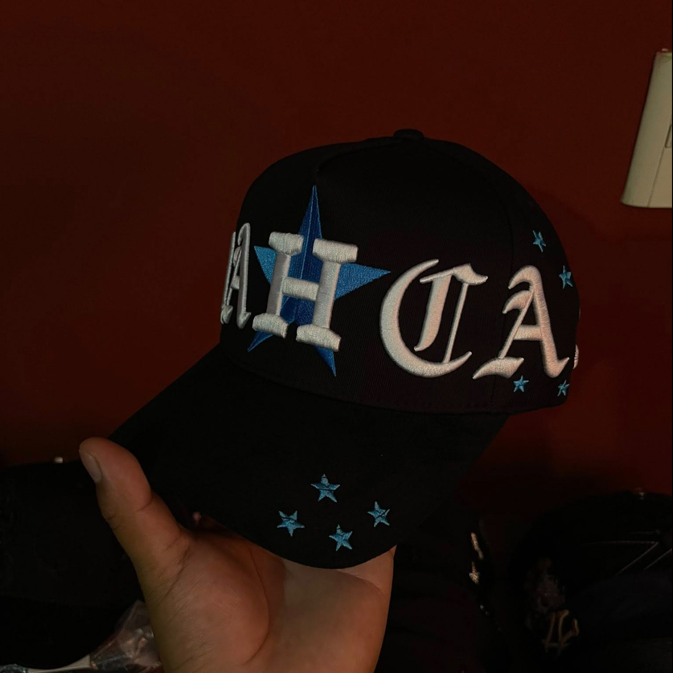 Nuevo Meike Duo Dandy bordado ajustable gorra de boca de pato borde curvo gorra de béisbol con diamantes barba tío