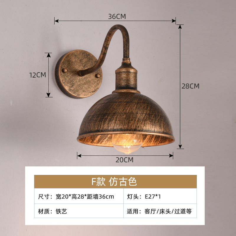 American loft estilo Industrial lámpara de pared de noche Villa patio al aire libre lámpara de pared restaurante bar lámparas de iluminación decorativa