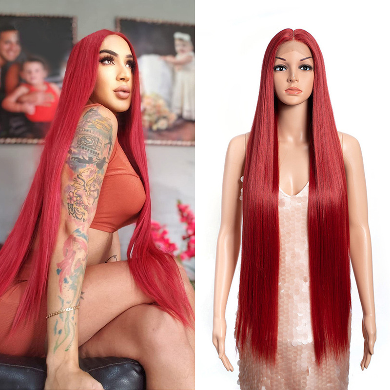 Front Lace Wig Xuchang Rebecca Wig wigs Long Straight Hair Chemical Fiber Headgear Cross-border Explosion European and American Wig