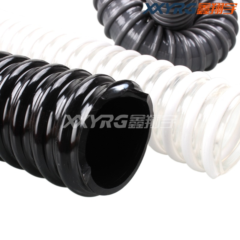 厂家直销PVC塑筋增强螺旋牛筋吸尘耐酸碱输送管 通风排气吸尘管90