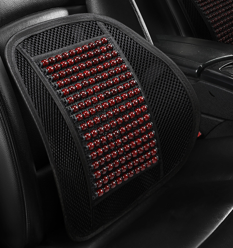 Summer Wooden Bead Cushion Car Seat Cushion Lumbar Support Ventilated Breathable Massage Waist Support Office Seat Back Cushion Lumbar Cushion